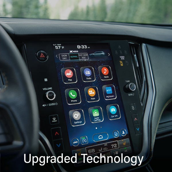 An 8-inch available touchscreen with the words “Ugraded Technology“. | Friendship Subaru of Beckley in Mount Hope WV